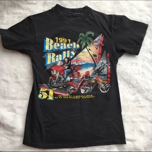 Vintage Harley Davidson black beach rally tee